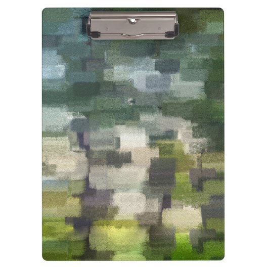 Brick Abstrakt Summer Green Klemmbrett (Vorderseite)