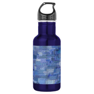 Brick Abstrakt Winter Blues Edelstahl Wasser Edelstahlflasche