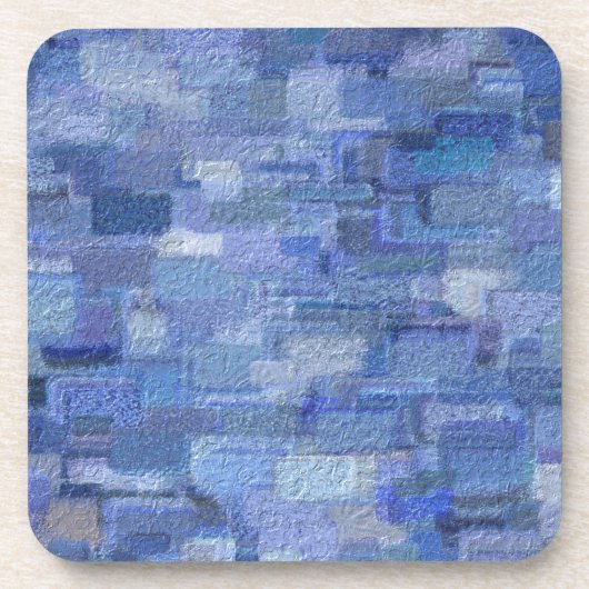 Brick Abstrakt Winter Blues Getränkeuntersetzer (Vorderseite)