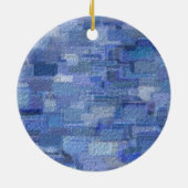 Brick Abstrakt Winter Blues Monogragram Ornament (Hinten)