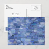 Brick Abstrakt Winter Blues Postcard Postkarte (Vorne/Hinten)
