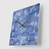 Brick Abstrakt Winter Blues Wall Clock Quadratische Wanduhr (Winkel)
