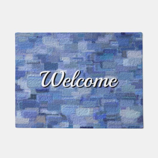 Brick Abstrakt Winter Blues Willkommen Doormat Fußmatte (Vorderseite)