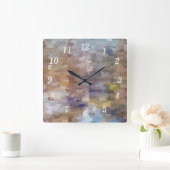Brick Abstrakt Winter Fall Wall Clock Quadratische Wanduhr (Zuhause)