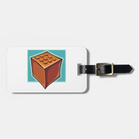Brick Block Fun Building Toy Gepäckanhänger (Vorderseite horizontal)