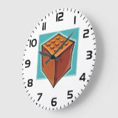 Brick Block Fun Building Toy Große Wanduhr (Winkel)