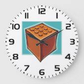 Brick Block Fun Building Toy Große Wanduhr (Vorderseite)