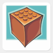 Brick Block Fun Gebäude Toy Quadratischer Aufkleber (Vorderseite)