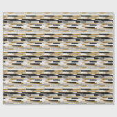 Brick Bond Brushstrokes Geometrisches Muster Geschenkpapier (Flach)