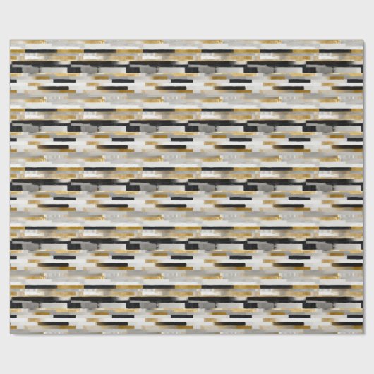 Brick Bond Brushstrokes Geometrisches Muster Geschenkpapier (Flach)