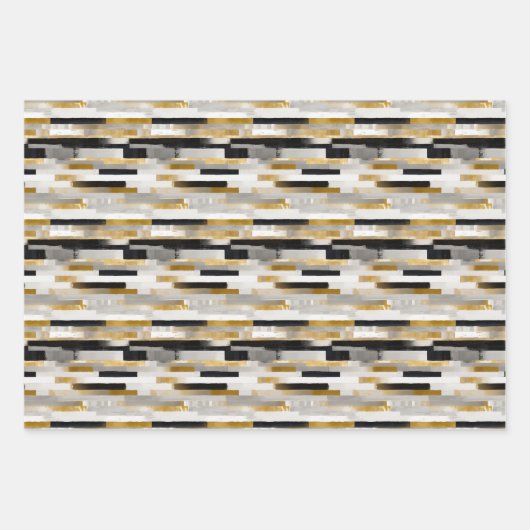 Brick Bond Brushstrokes Geometrisches Muster Geschenkpapier Set (Vorderseite 2)