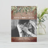 Brick Botanical String Lights Foto Wedding Save The Date (Stehend Vorderseite)