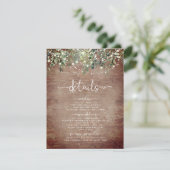 Brick Botanical Wedding Green Details Begleitkarte (Stehend Vorderseite)