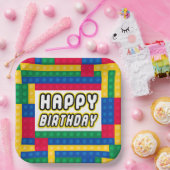 Brick Builder Birthday 9" paper plate Pappteller (Party)