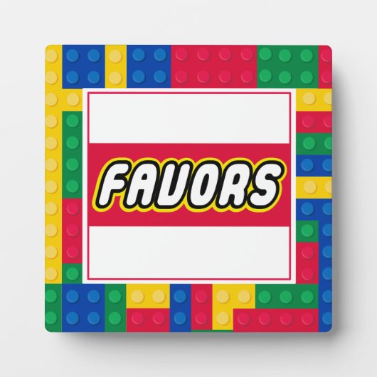 Brick Builder  Birthday Party FAVOR SIGN Fotoplatte (Vorderseite)