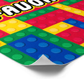 Brick Builder  Birthday Party FAVOR SIGN Poster (Ecke)