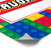 Brick Builder  Birthday Party FAVOR SIGN Poster (Ecke)