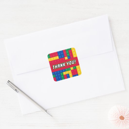 Brick Builder Birthday Party FAVOR STICKER (Umschlag)