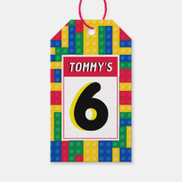 Brick Builder Customizable Birthday FAVOR TAG Geschenkanhänger