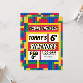Brick Builder Customizable Birthday Invitation Einladung