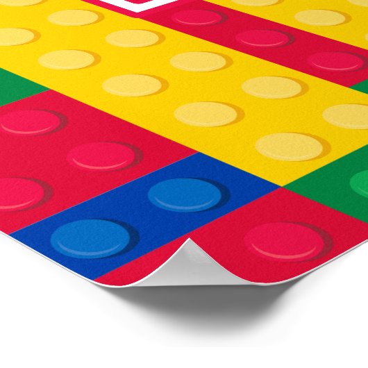 Brick Builder Customizable Birthday Party Welcome  Poster (Ecke)