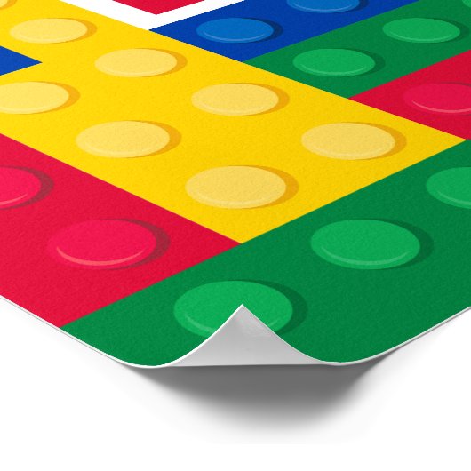 Brick Builder Customizable Birthday Sign Poster (Ecke)