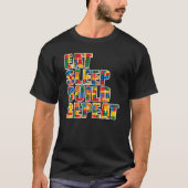 Brick Builder essen Sleep Build Repetierblocks Toy T-Shirt (Vorderseite)