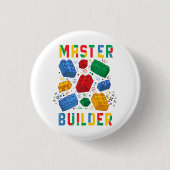 Brick Builder Funny Blocks Gebäude Master Builder Button (Vorderseite)