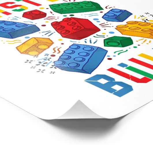 Brick Builder Funny Blocks Gebäude Master Builder Fotodruck (Ecke)