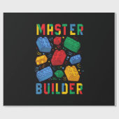 Brick Builder Funny Blocks Gebäude Master Builder Geschenkpapier (Flach)