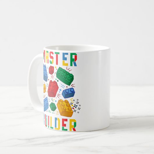 Brick Builder Funny Blocks Gebäude Master Builder Kaffeetasse (Vorderseite Links)