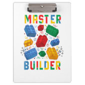 Brick Builder Funny Blocks Gebäude Master Builder Klemmbrett (Vorderseite)