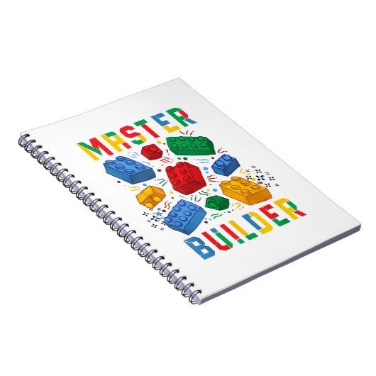 Brick Builder Funny Blocks Gebäude Master Builder Notizblock (Rechte Seite)