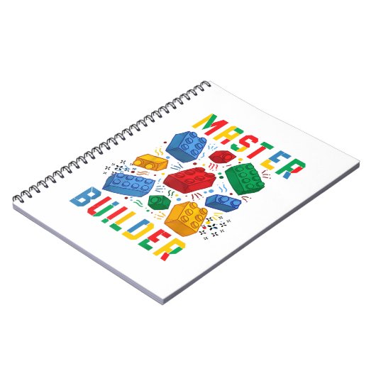 Brick Builder Funny Blocks Gebäude Master Builder Notizblock (Linke Seite)