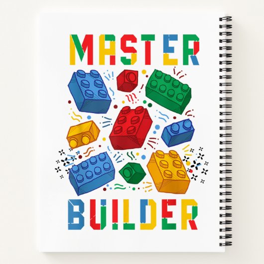 Brick Builder Funny Blocks Gebäude Master Builder Notizblock (Rückseite)