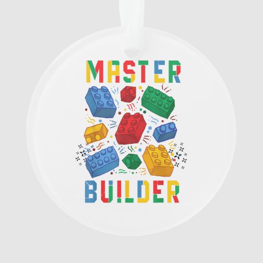 Brick Builder Funny Blocks Gebäude Master Builder Ornament (Rückseite)