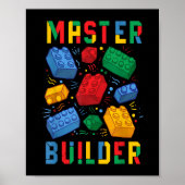 Brick Builder Funny Blocks Gebäude Master Builder Poster (Vorne)