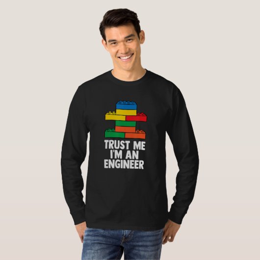 Brick Builder Funny Blocks Gebäude Master Builder T-Shirt (Vorne ganz)