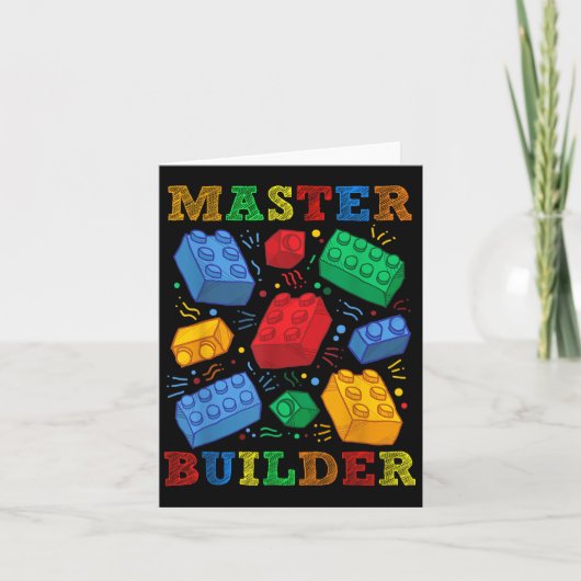 Brick Builder Funny Blocks Master Builder Geschenk Karte (Vorderseite)