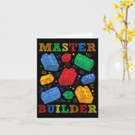 Brick Builder Funny Blocks Master Builder Geschenk Karte (Gelbe Blume)