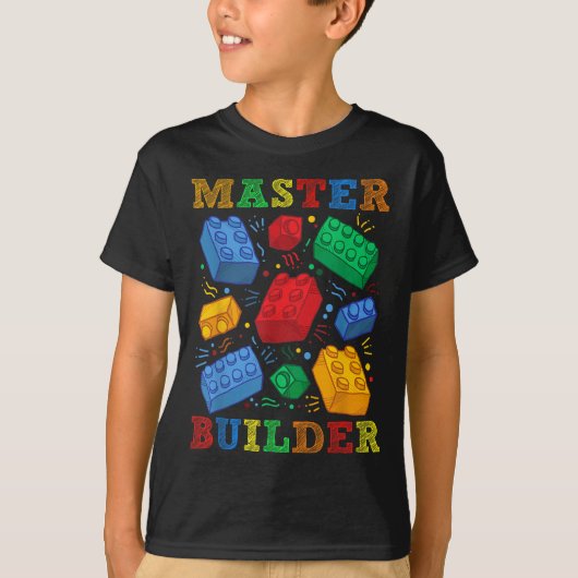 Brick Builder Funny Blocks Master Builder Geschenk T-Shirt (Vorderseite)