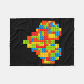 Brick Builder Herz Valentinstag Block Bau Mast Fleecedecke (Vorderseite (Horizontal))