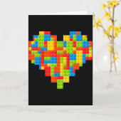 Brick Builder Herz Valentinstag Block Bau Mast Karte (Gelbe Blume)