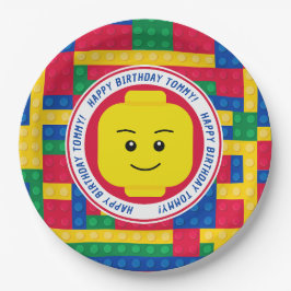 Brick Builder Mann Geburtstagsfeier anpassbar Pappteller