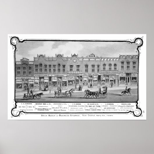 Brick Business Row New Castle Indiana Poster (Vorne)