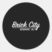 Brick City Newark Nj City New Jersey Hometown Retr Runder Aufkleber (Vorderseite)