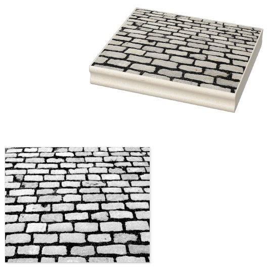 Brick Cobblestone Street Pathway Naturofotografie Gummistempel (Stempel)
