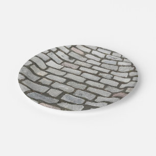 Brick Cobblestone Street Pathway Naturofotografie Pappteller