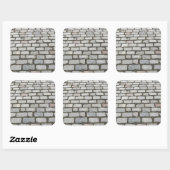 Brick Cobblestone Street Pathway Naturofotografie Quadratischer Aufkleber (Blatt)