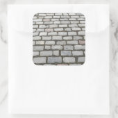 Brick Cobblestone Street Pathway Naturofotografie Quadratischer Aufkleber (Tasche)